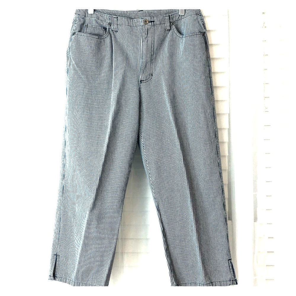 Cotton checked print Capri